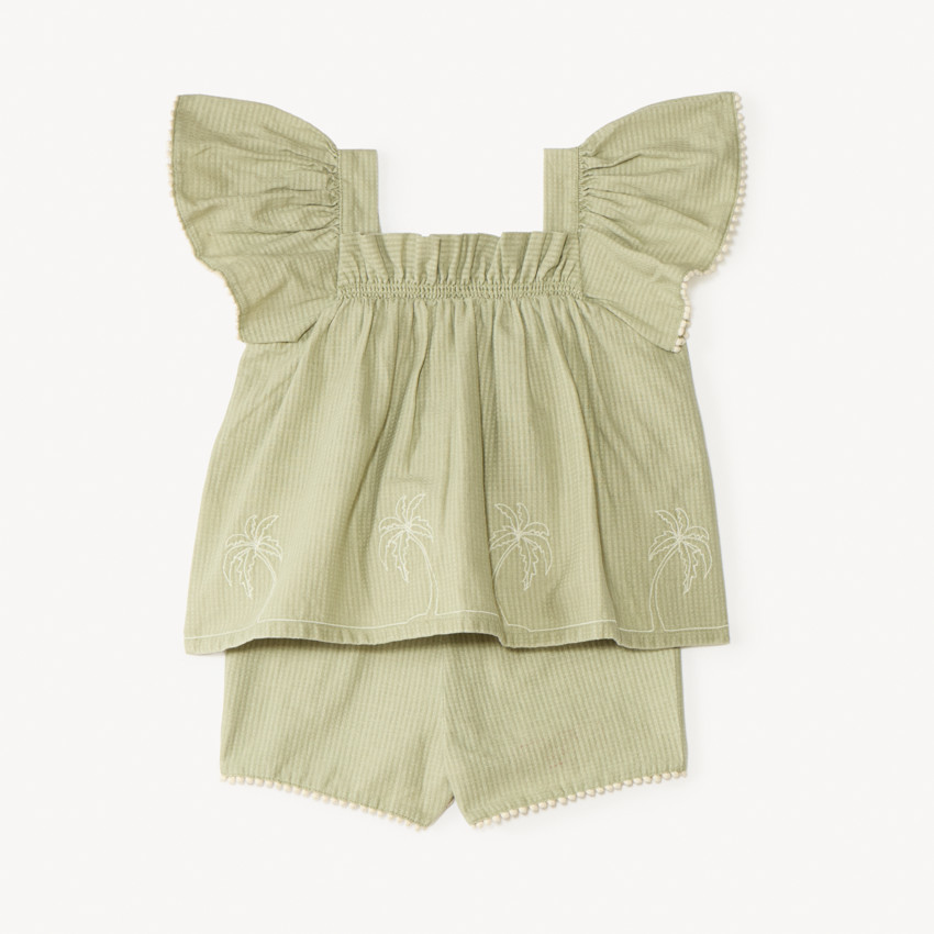 Ensemble court 2 pièces blouse + short pour bébé fille 