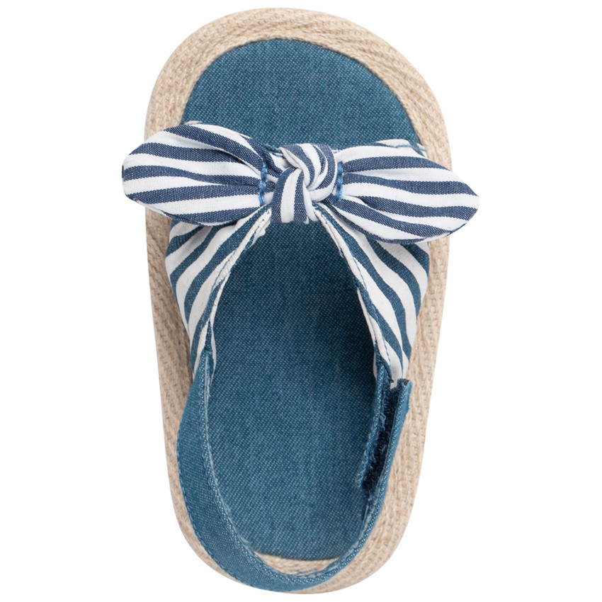 Sandales souples rayées à nœud pour bébé fille 