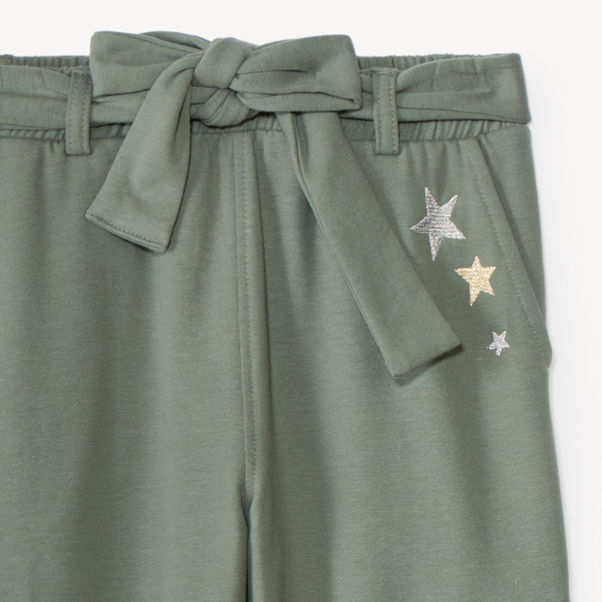 Jogging ceinturé à étoiles brodées fille 
