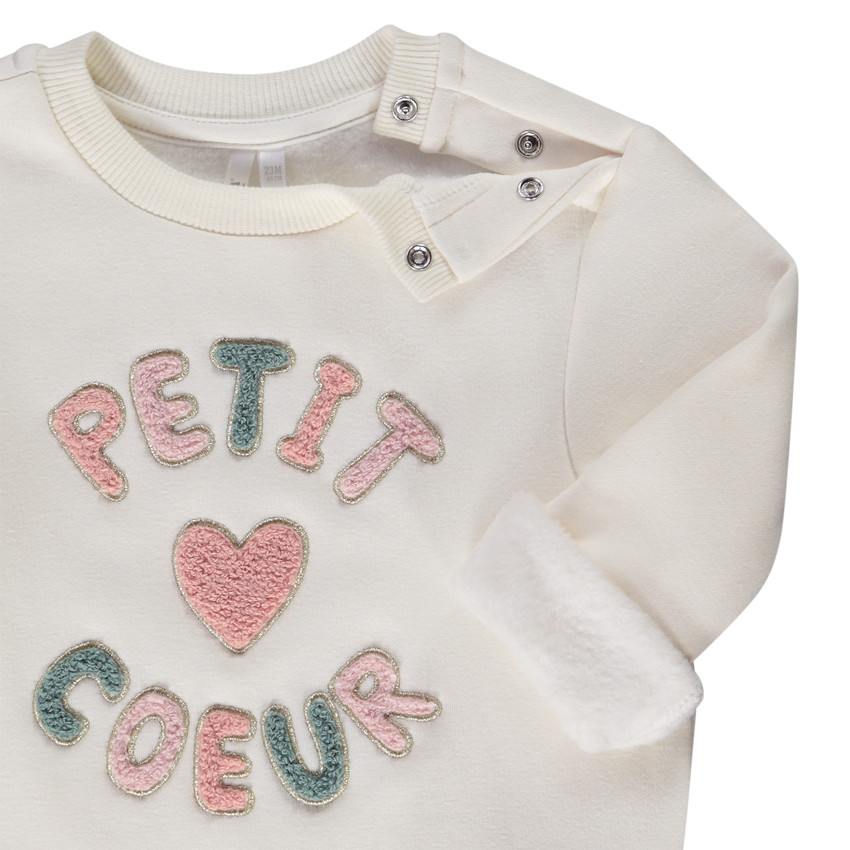 Sweat en molleton patchs bouclettes pour bébé fille 