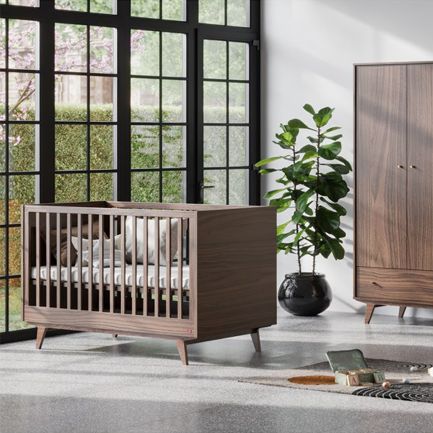 Lit bébé évolutif 70 x 140 cm Mid II noix 