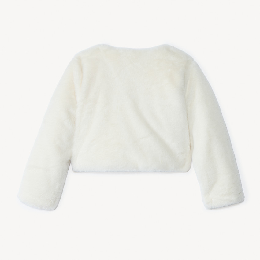 Gilet esprit boléro en fausse fourrure à nœud pour fille 