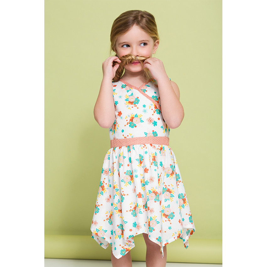 Robe fleurie en voile de coton 