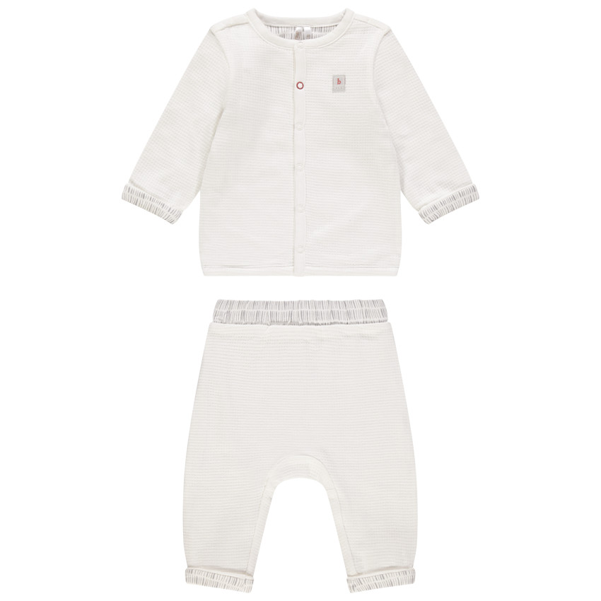 Ensemble pantalon et gilet pressionné en coton fantaisie 