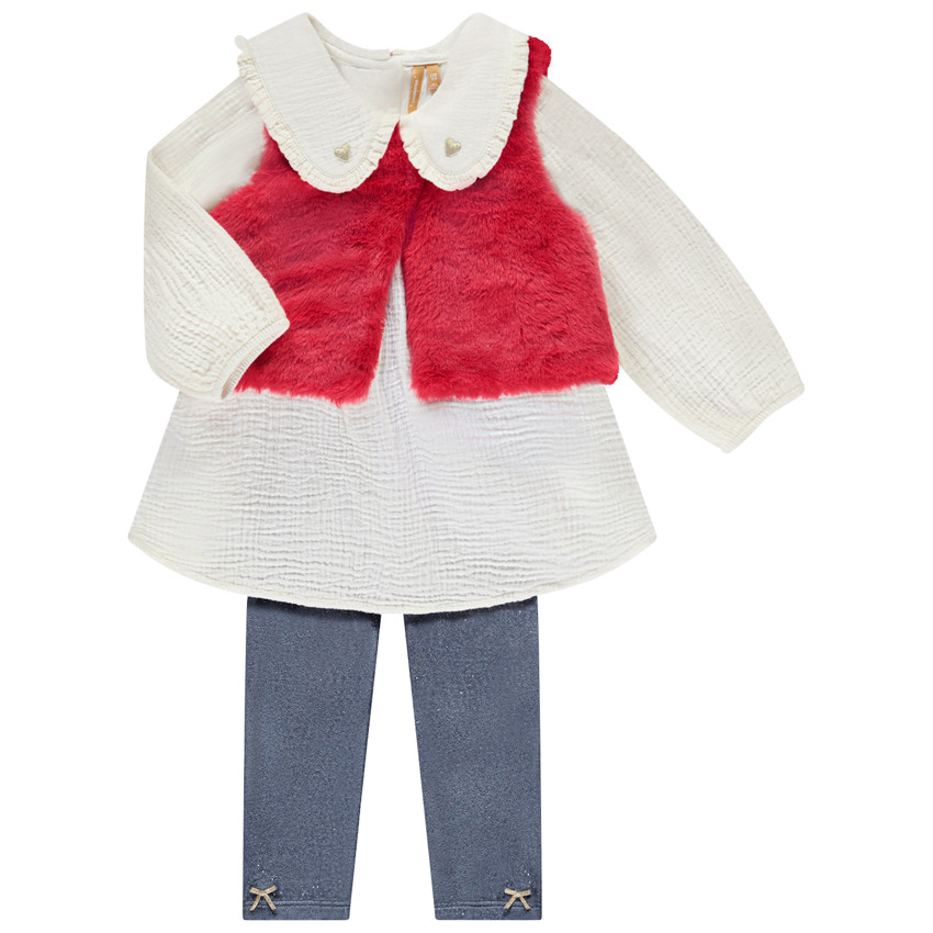 Ensemble 3 pièces de fête pour bébé fille 