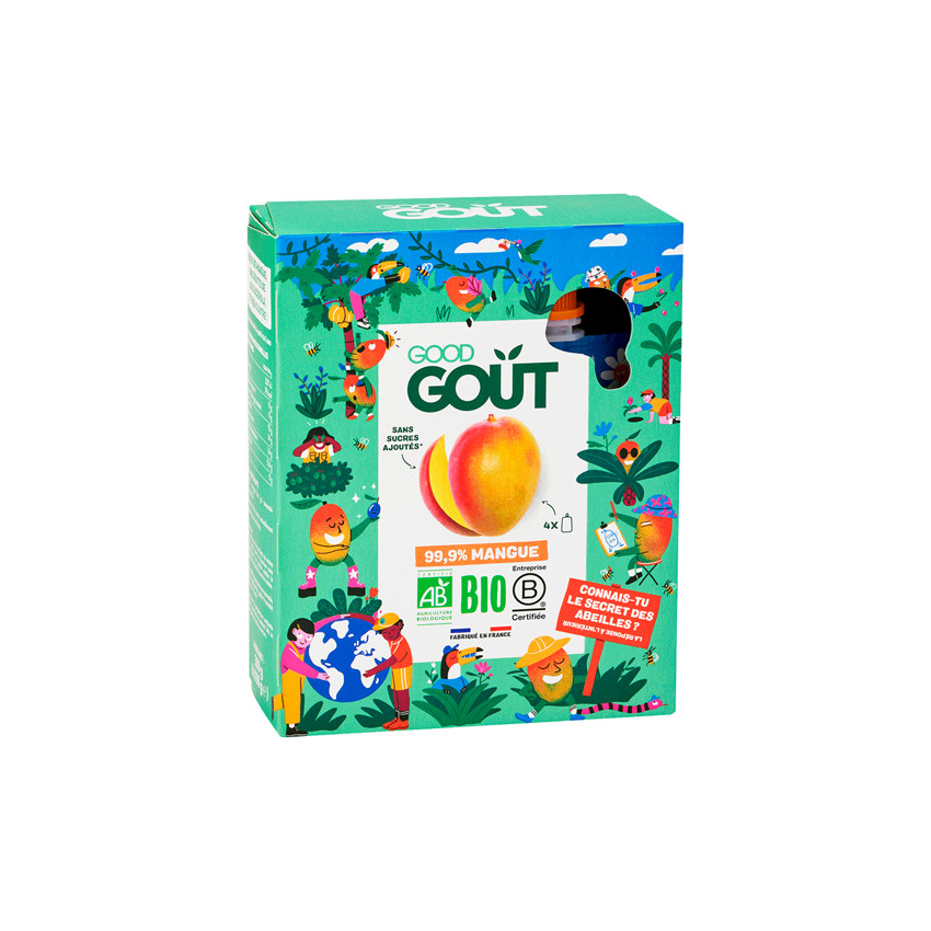 Gourde à la mangue pour enfant - 4 x 90g Main Gourde à la mangue pour enfant - 4 x 90g