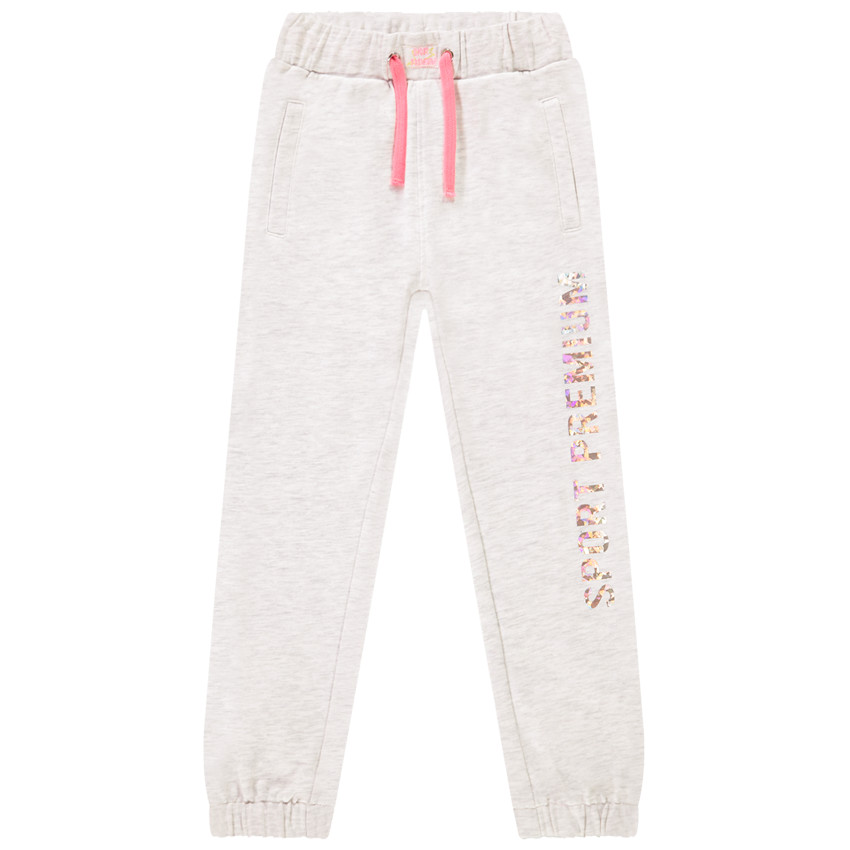 Pantalon de jogging en molleton à texte iridescent pour enfant fille 