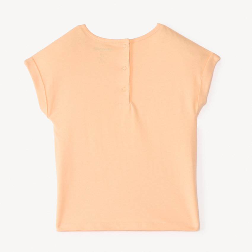 T-shirt manches courtes avec fleur en patch bouclettes pour bébé fille 