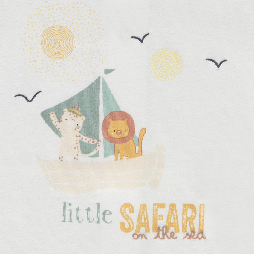 Ensemble 2 pièces éponge motifs safari pour bébé garçon 