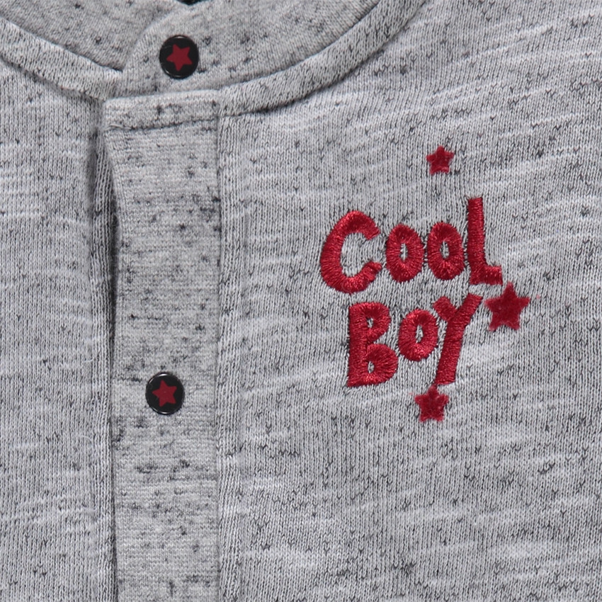 Teddy en molleton aspect neps avec inscription bordée 