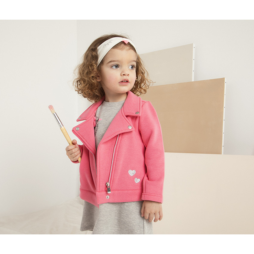 Perfecto en molleton rose pour enfant fille