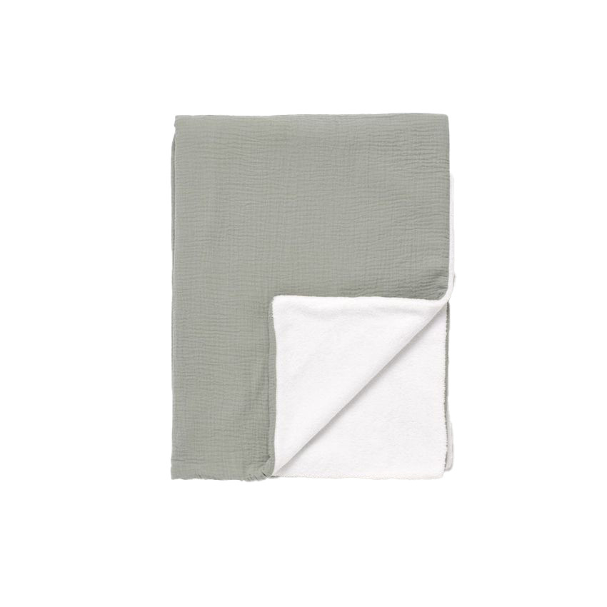 Couverture uni vert sauge  