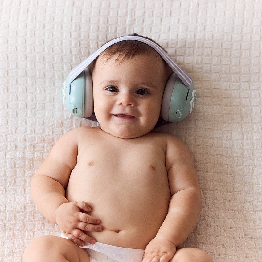 Casque anti-bruit pour bébé vert 