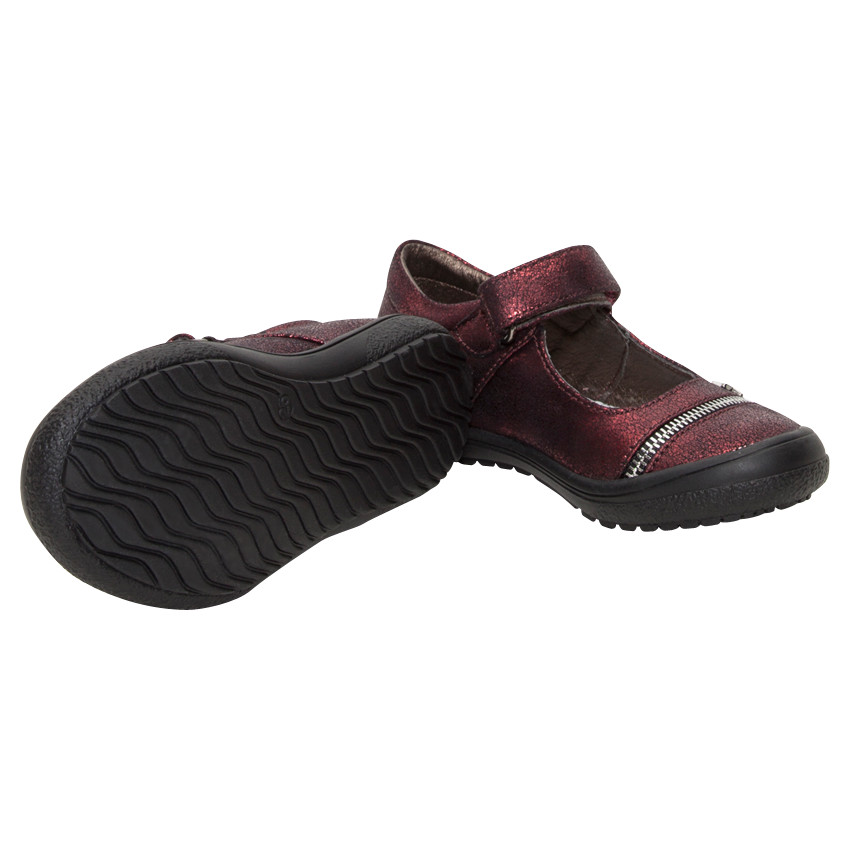 Babies coloris bordeaux avec zip fantaisie et rivets étoiles 