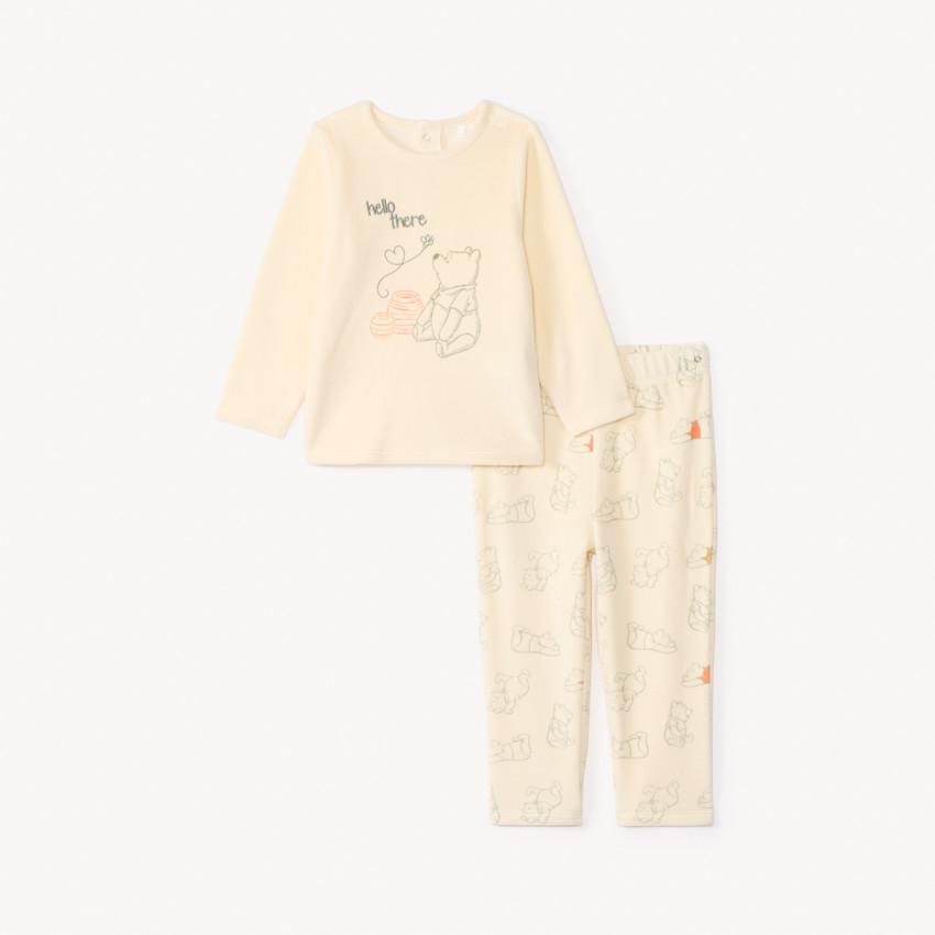Pyjama en velours Winnie Disney pour bébé garçon avec finitions différentes selon l'âge 