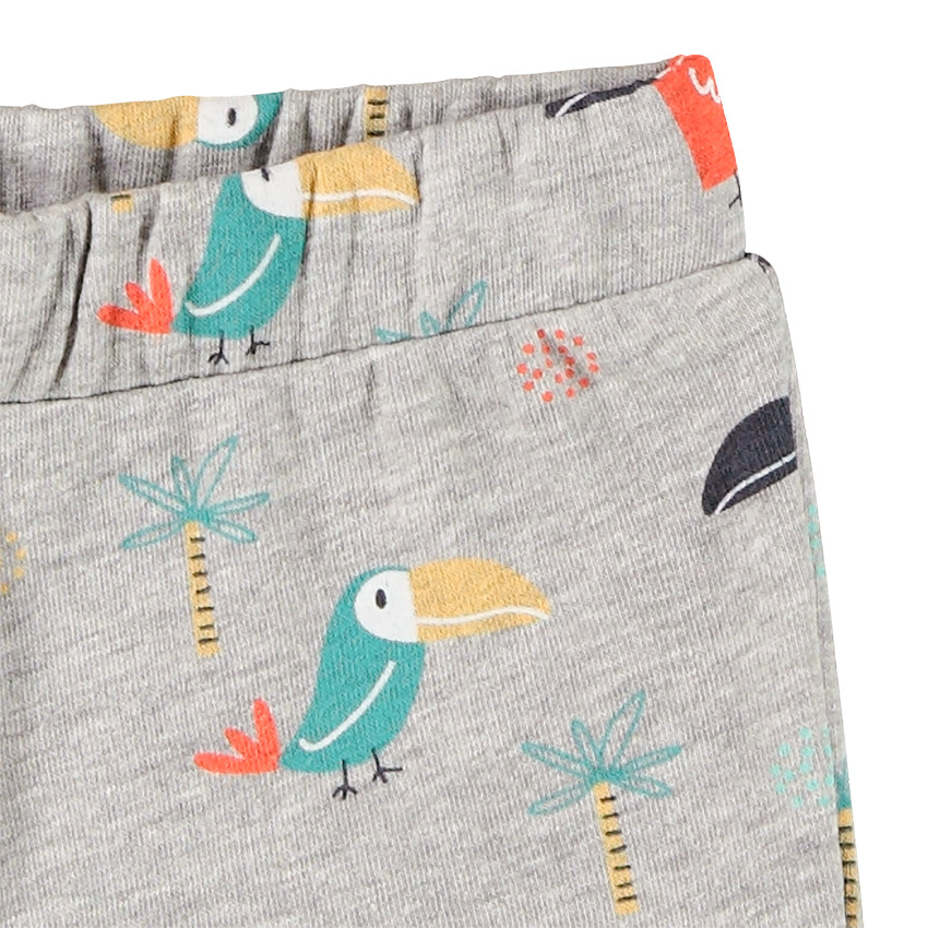 Ensemble de plage t-shirt et short à motifs Toucan/Palmier 