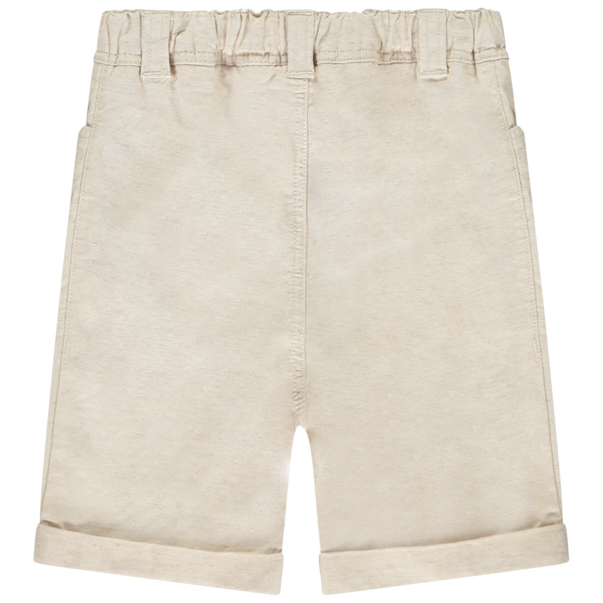 Bermuda en toile flammée unie pour bébé garçon 