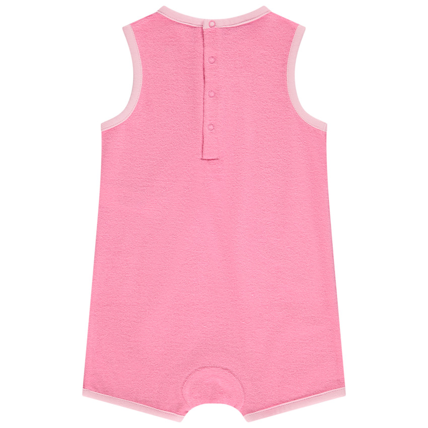Combinaison courte en éponge broderie fleur pour bébé fille 