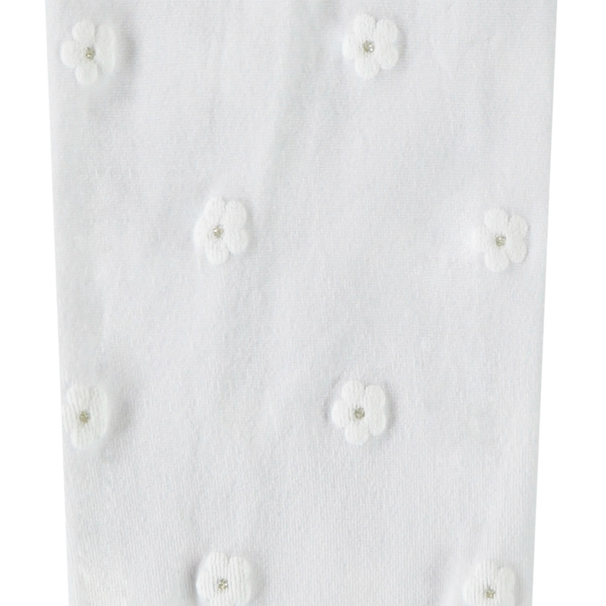 Collants fins motif floral en relief avec paillettes pour fille 