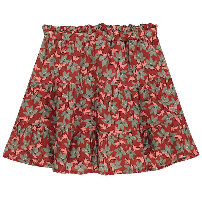 Jupe volantée imprimée all-over 