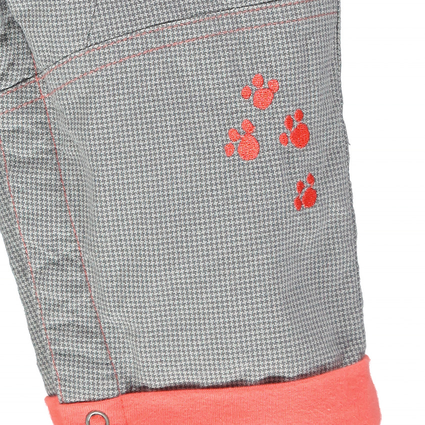 Salopette motif pied de poule avec poches  