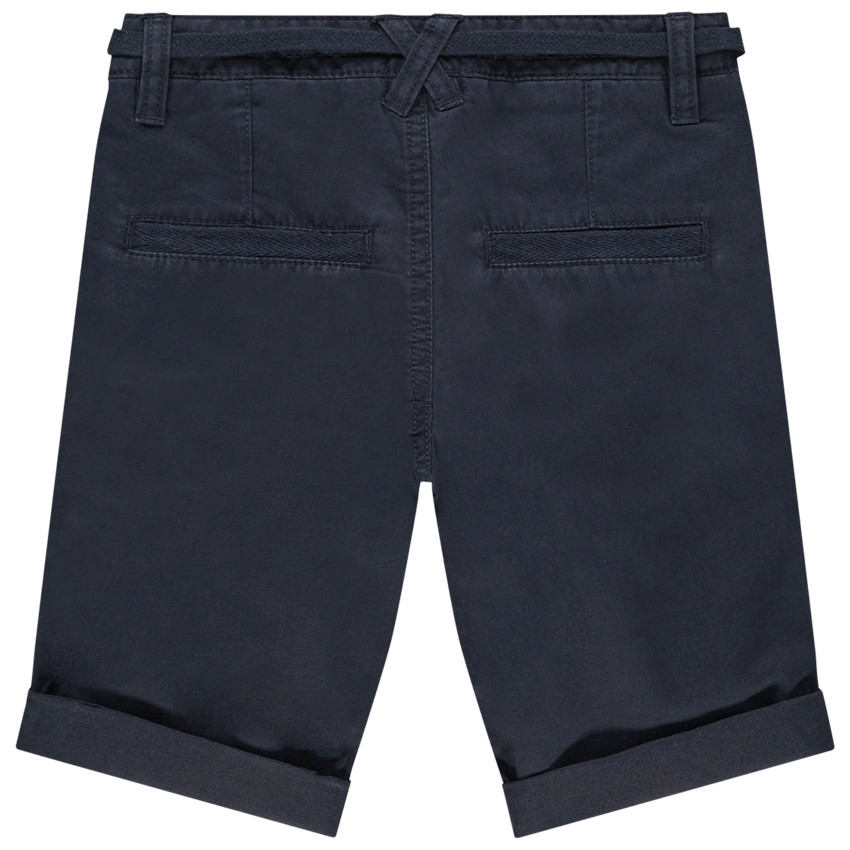 Bermuda en coton uni avec ceinture ajustable 