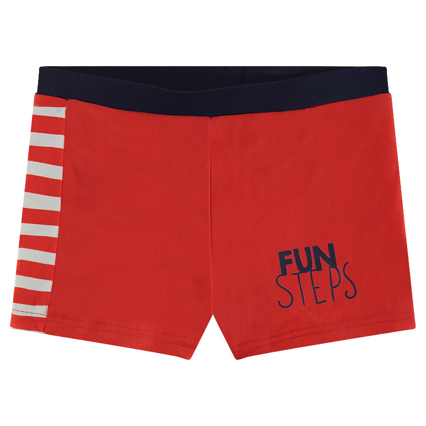 Boxer de bain rouge avec inscription printée 