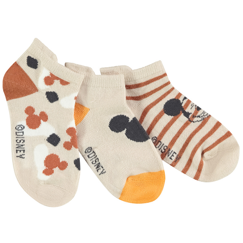 Lot de 3 chaussettes courtes fantaisie Mickey Disney pour garçon 