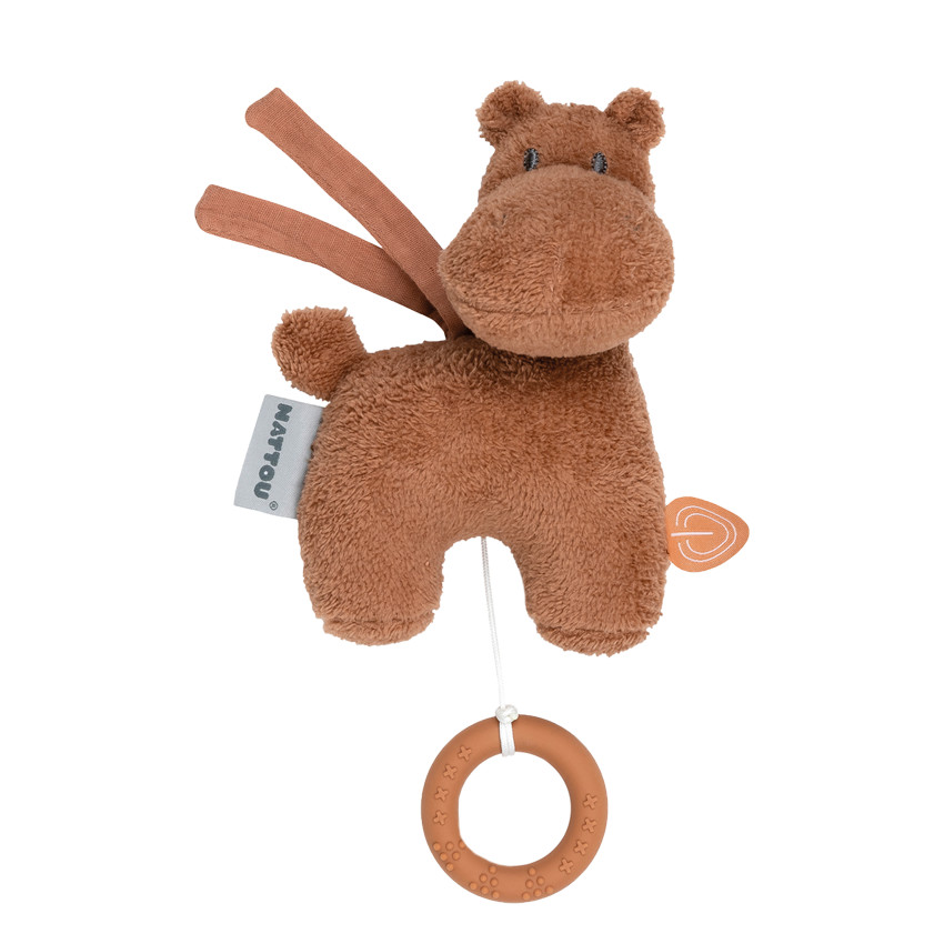 Peluche hippopotame Susie 18 cm - Rouille Main Peluche hippopotame Susie 18 cm - Rouille