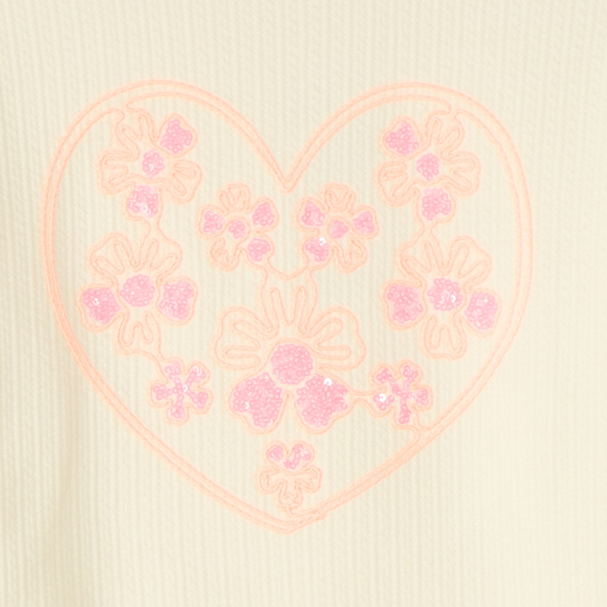 Sweat oversize en maille texturée avec broderie et sequins pour fille  