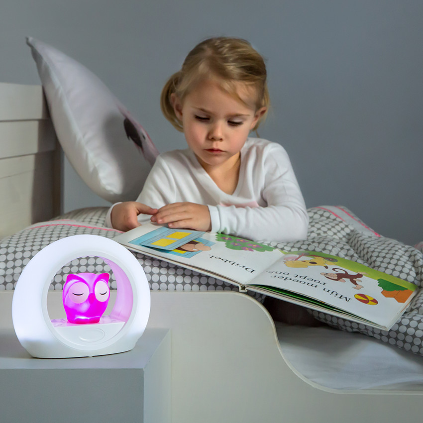Lampe de chevet hibou Lou - Rose 
