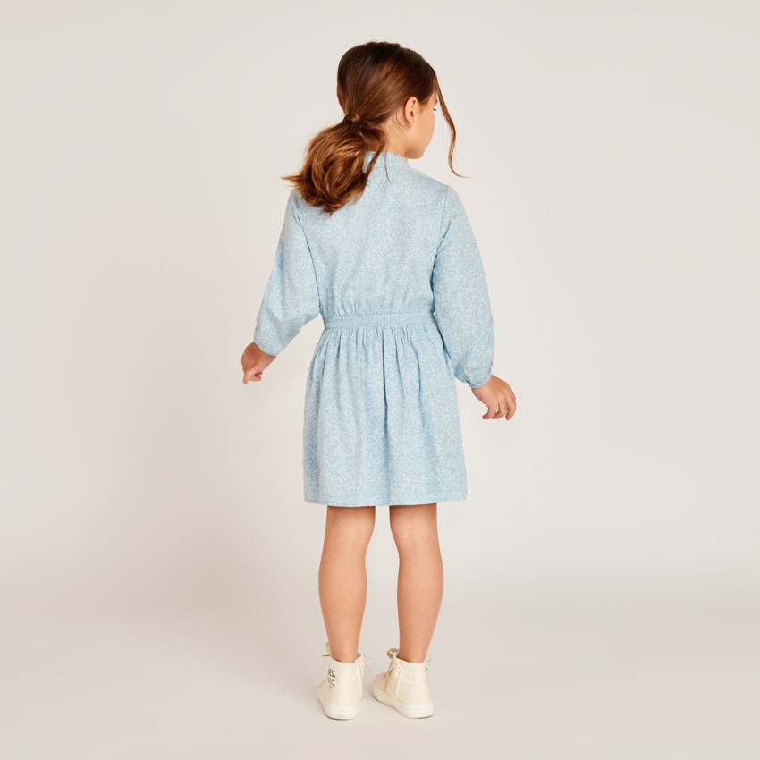 Robe manches longues imprimé fleurs pour fille 