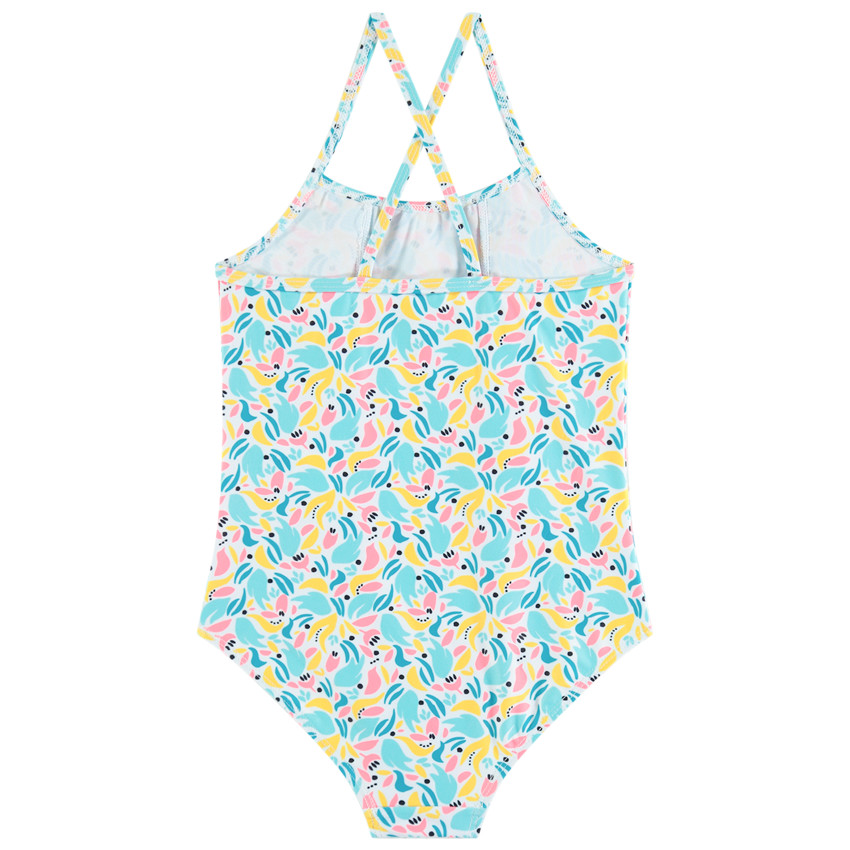 Maillot de bain 1 pièce à imprimé floral pour fille 