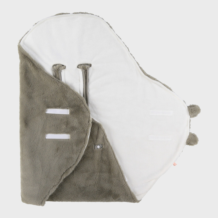 Couverture promenade Fausse Fourrure Kaki MM25 