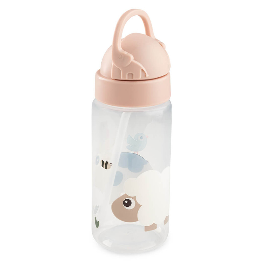 Bouteille avec paille Tiny Farm Rose 350ml