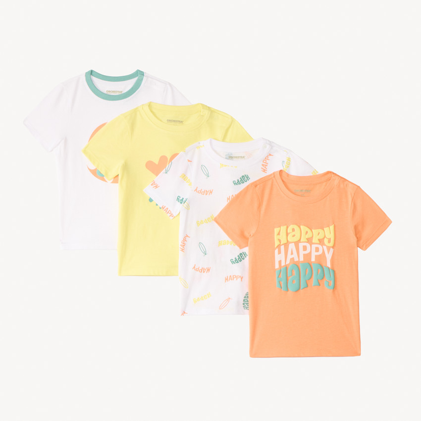 Lot de 4 t-shirts manches courtes fantaisie pour bébé garçon
