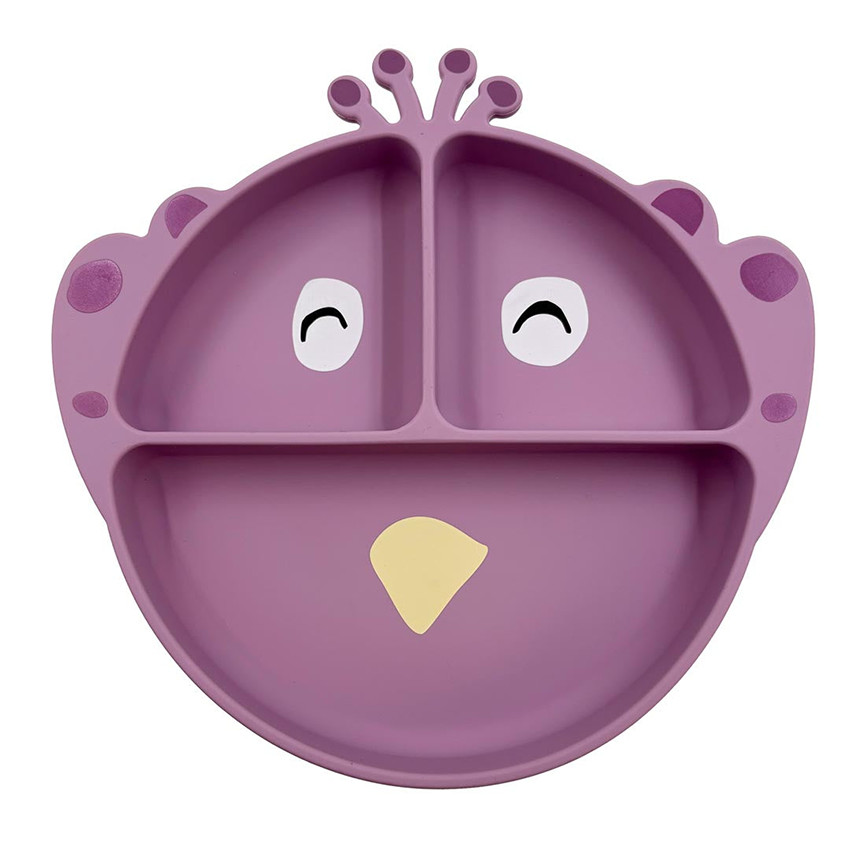 Assiette silicone avec ventouse et compartiments Mrs Peacock