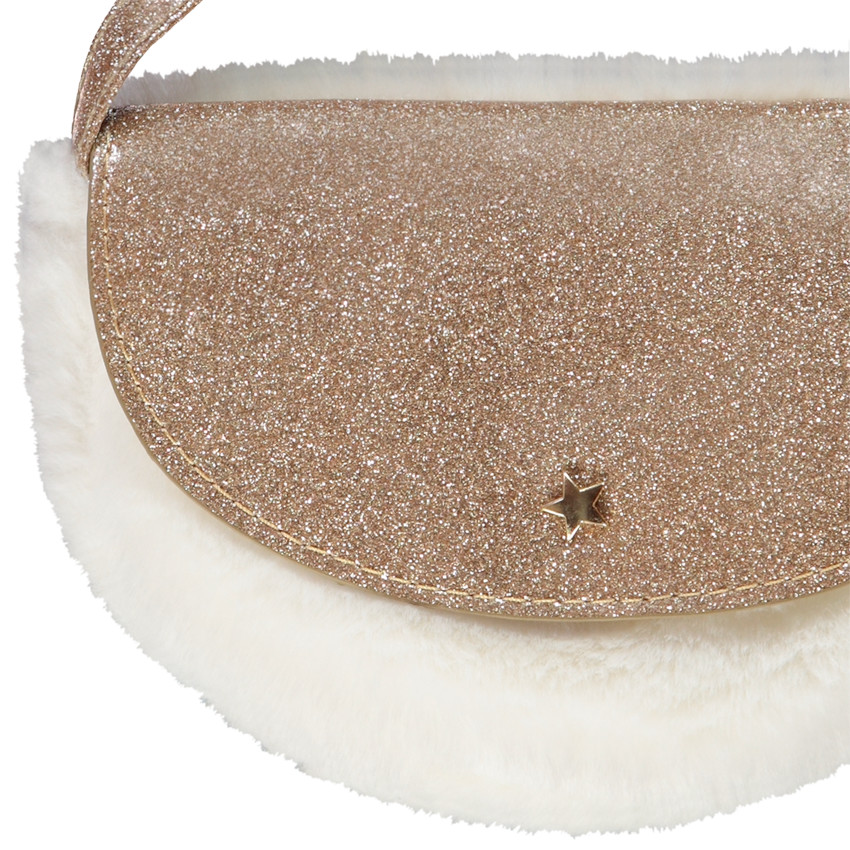 Sac bandoulière pailleté en fausse fourrure pour fille 