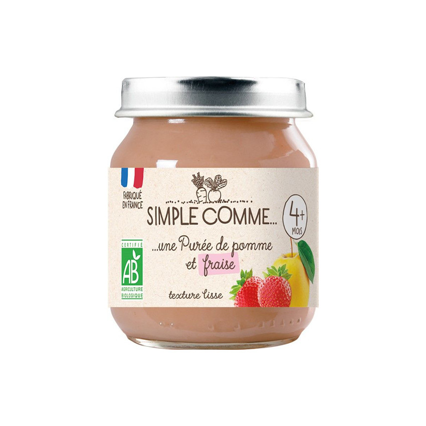 Petit pot pomme et fraise bio 125 g 