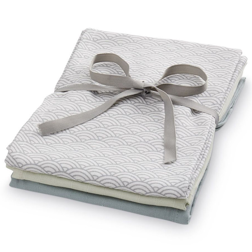Pack de 3 langes en coton biologique - 70x70 cm 