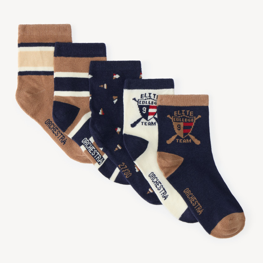 Lot de 5 chaussettes garçon fantaisie 
