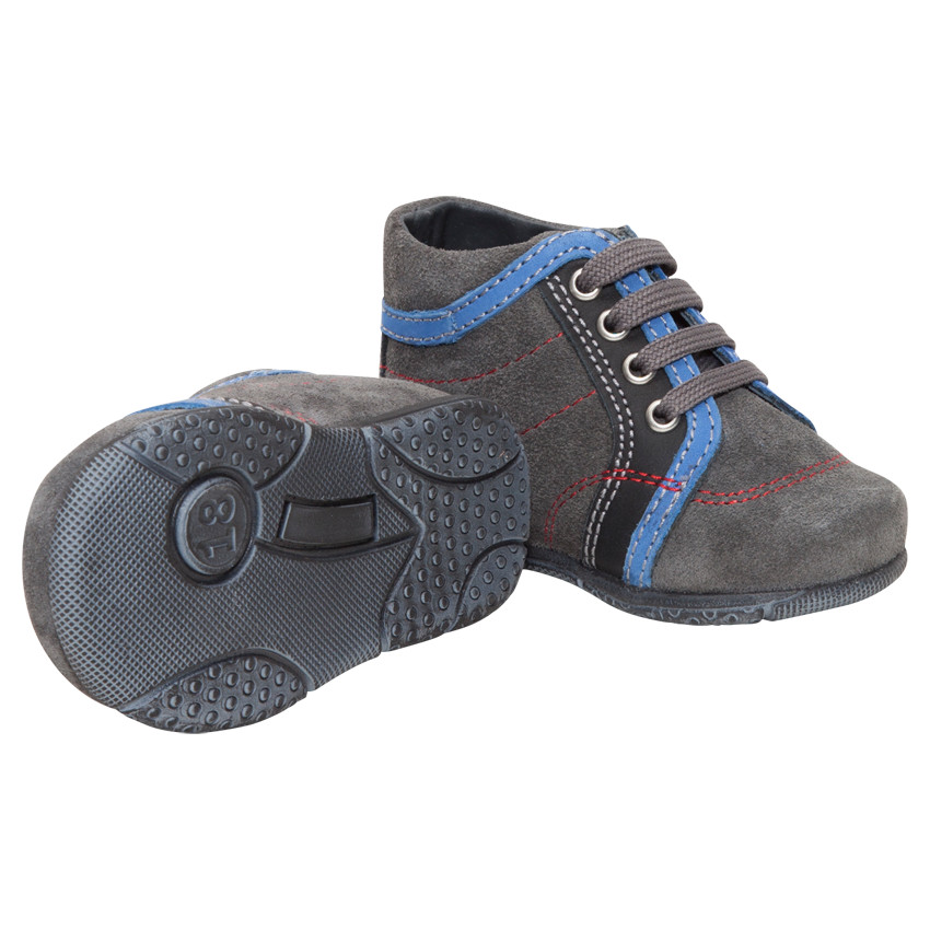 Bottillons en cuir à lacets avec print  