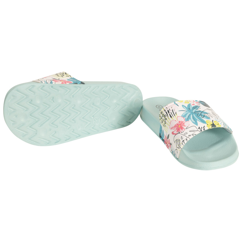 Mules à bride imprimé feuillage pour fille avec lanière selon l'âge 