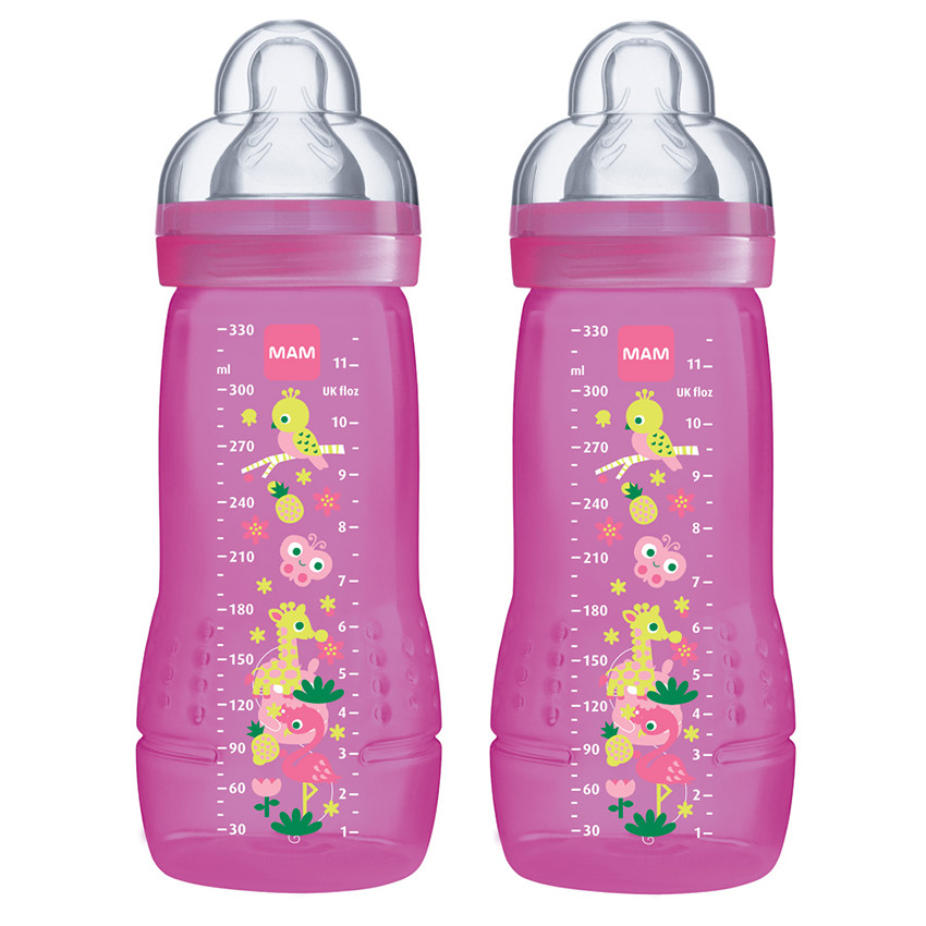 Lot de 2 biberons 330 ml - Rose 