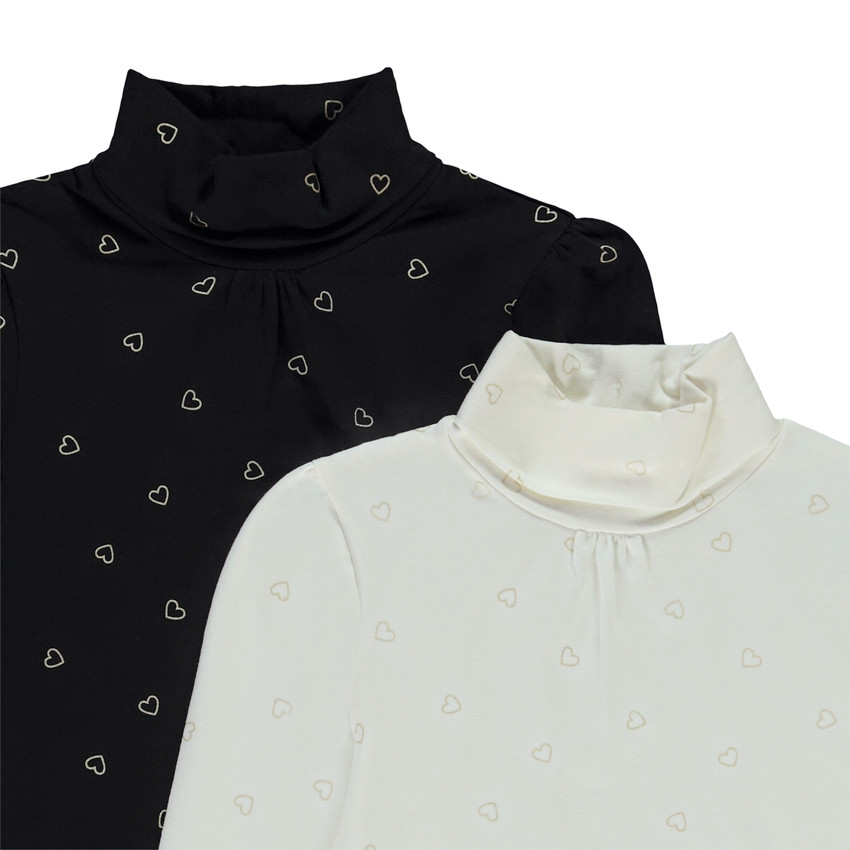 Lot de 2 sous-pulls imprimés cœurs pour fille 