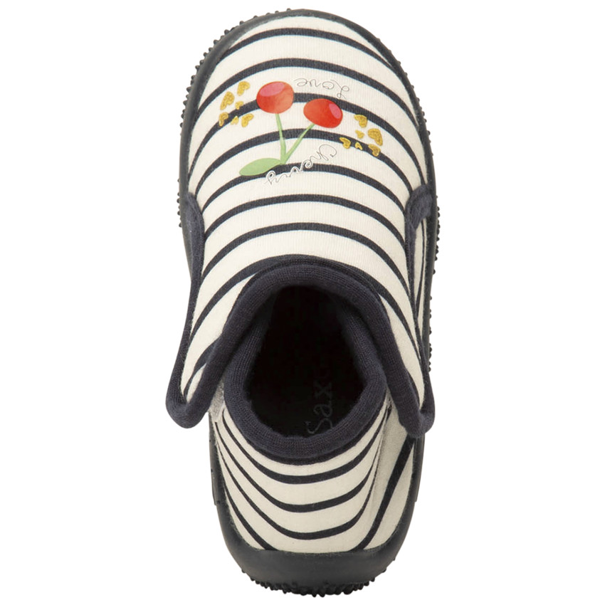 Chaussons forme botillons rayés fantaisie pour bébé fille 