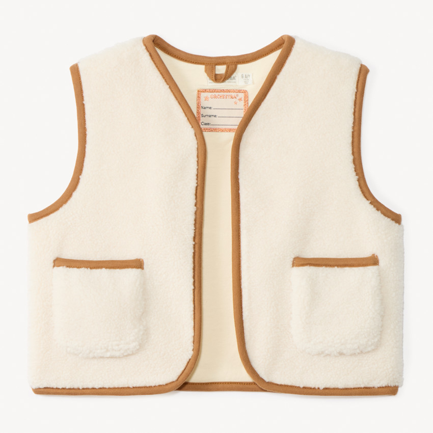 Gilet sans manches en sherpa moutonné pour fille