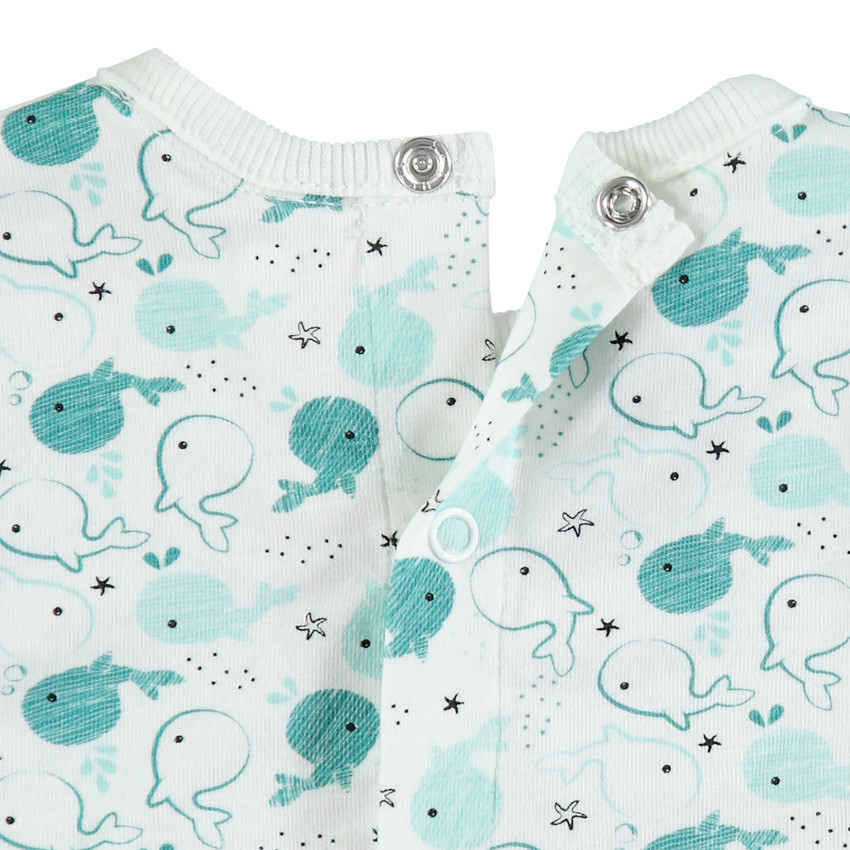 Ensemble t-shirt et salopette en gaze de coton bébé garçon 