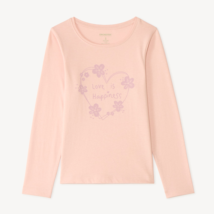 T-shirt manches longues fille imprimé fantaisie 