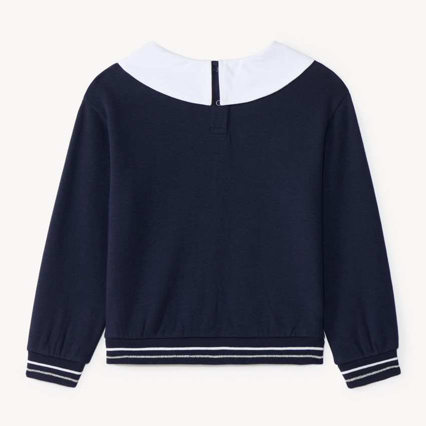 Sweat fille avec col Claudine print nounours 